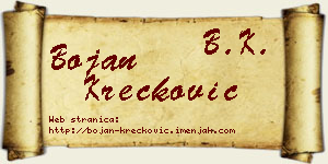 Bojan Krečković vizit kartica
